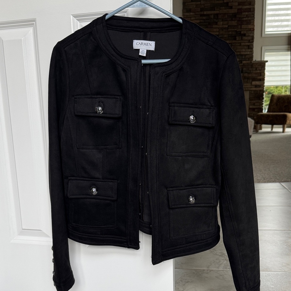 Small Black suede look Women's Jacket